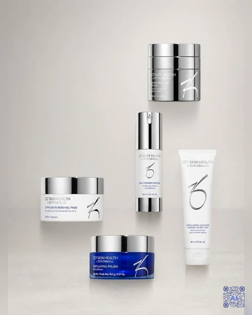 Zdjęcie wygenerowane przy użyciu AI · ZO Skin Health Anti-Aging Program – zestaw 5 produktów