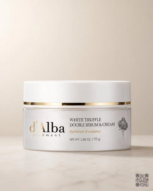 Zdjęcie wygenerowane przy użyciu AI · Krem + serum d'alba