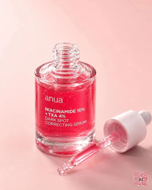 Zdjęcie wygenerowane przy użyciu AI · Anua Niacinamide 10% + TXA 4% Dark Spot Correcting Serum