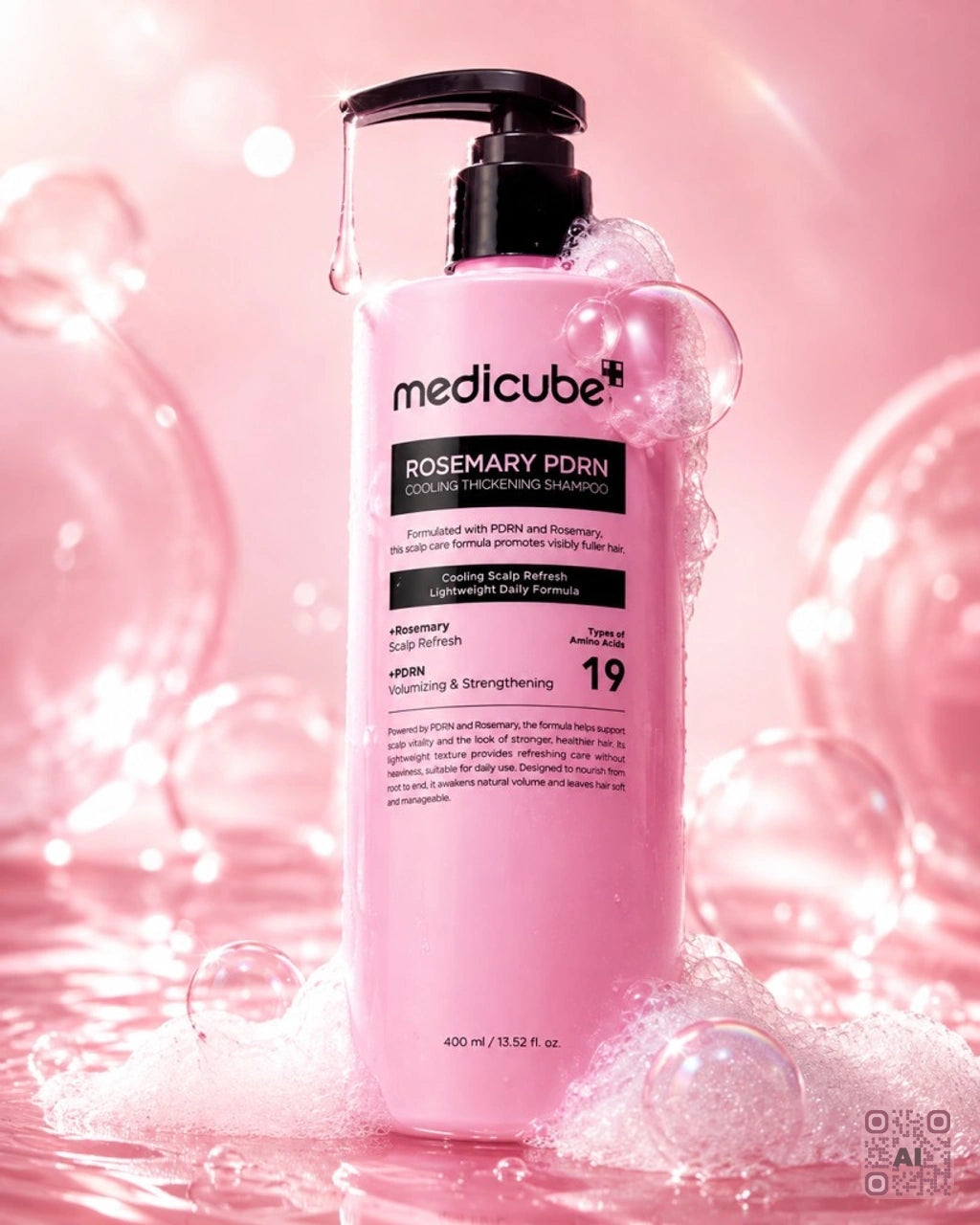 Zdjęcie wygenerowane przy użyciu AI · Medicube Rosemary PDRN Cooling Thickening Shampoo