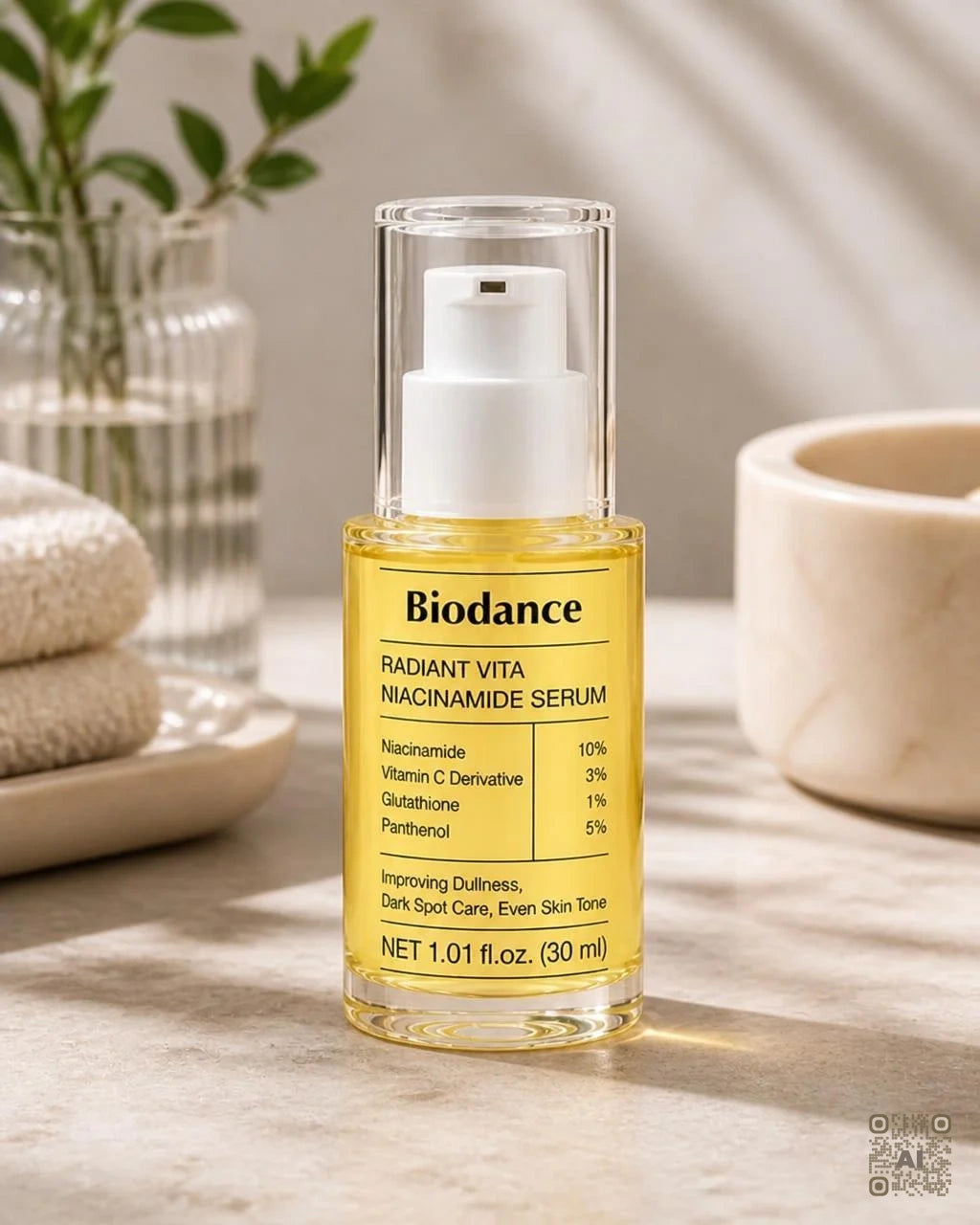 Zdjęcie wygenerowane przy użyciu AI · Biodance serum rozświetlające z niacynamidem (4)