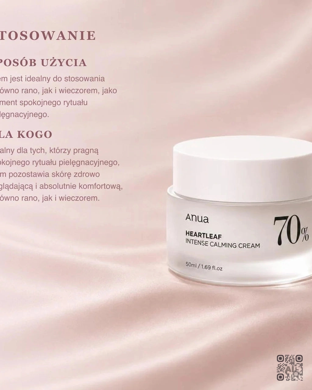 Zdjęcie wygenerowane przy użyciu AI · Anua Heartleaf 70% Intense Calming Cream (2)