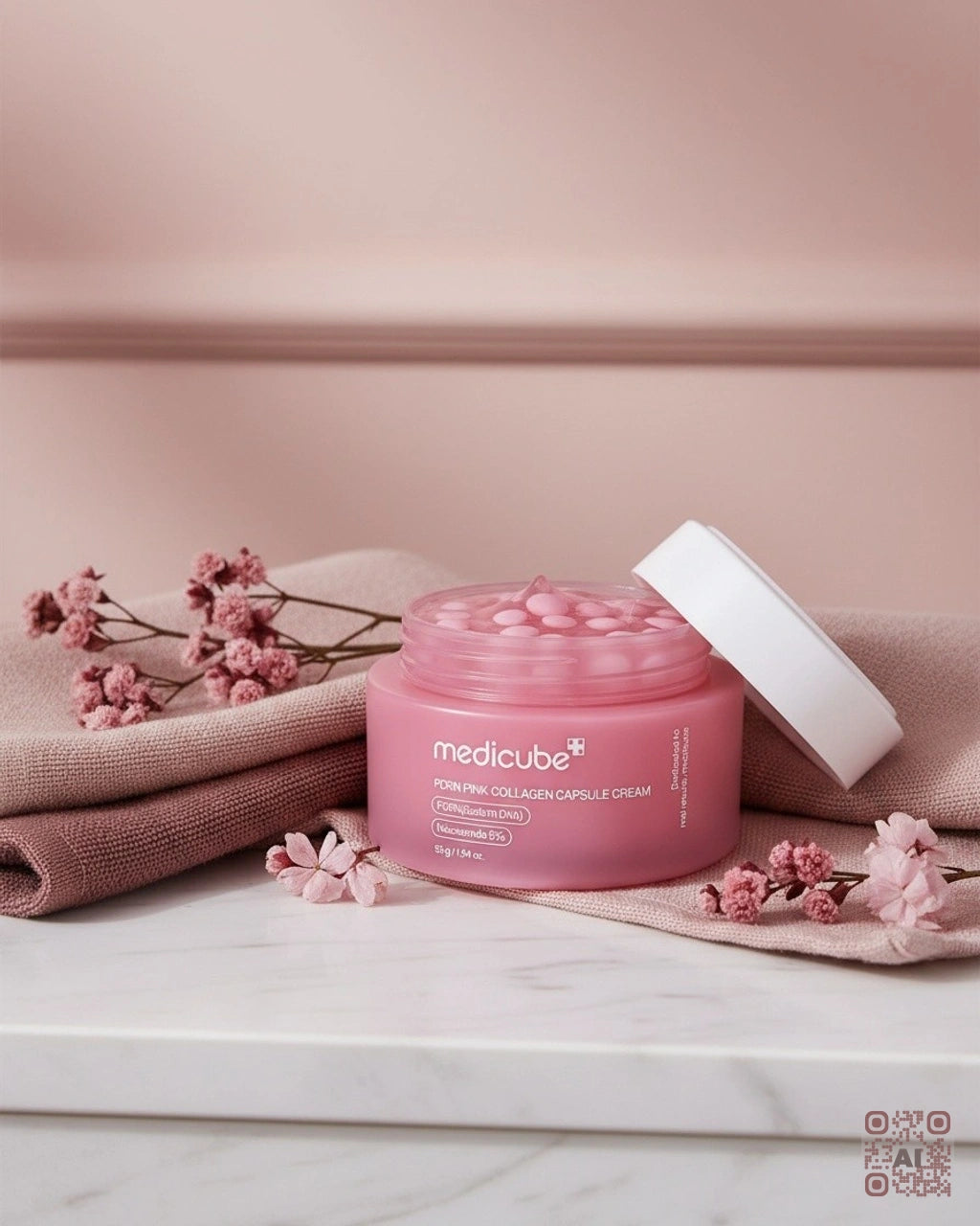 Zdjęcie wygenerowane przy użyciu AI · Medicube PDRN Pink Collagen Capsule Cream (2)