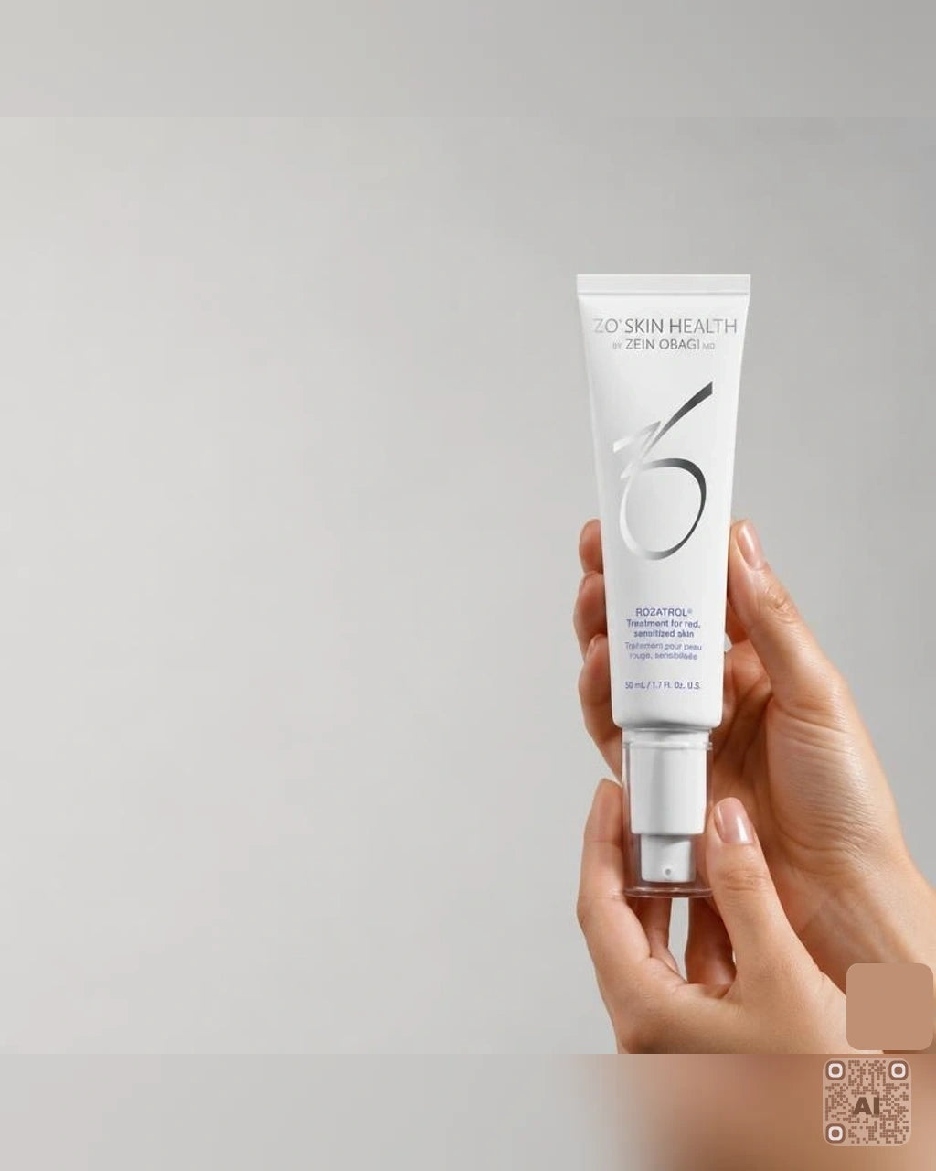 Zdjęcie wygenerowane przy użyciu AI · ZO Skin Health Rozatrol – kuracja dla zaczerwienionej i uwrażliwionej skóry 20 ml (2)