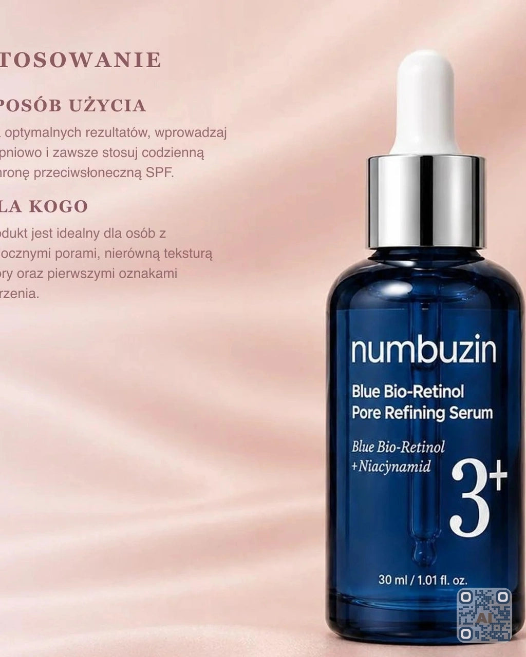 Zdjęcie wygenerowane przy użyciu AI · Numbuzin Blue Bio-Retinol Pore Refining Serum (2)