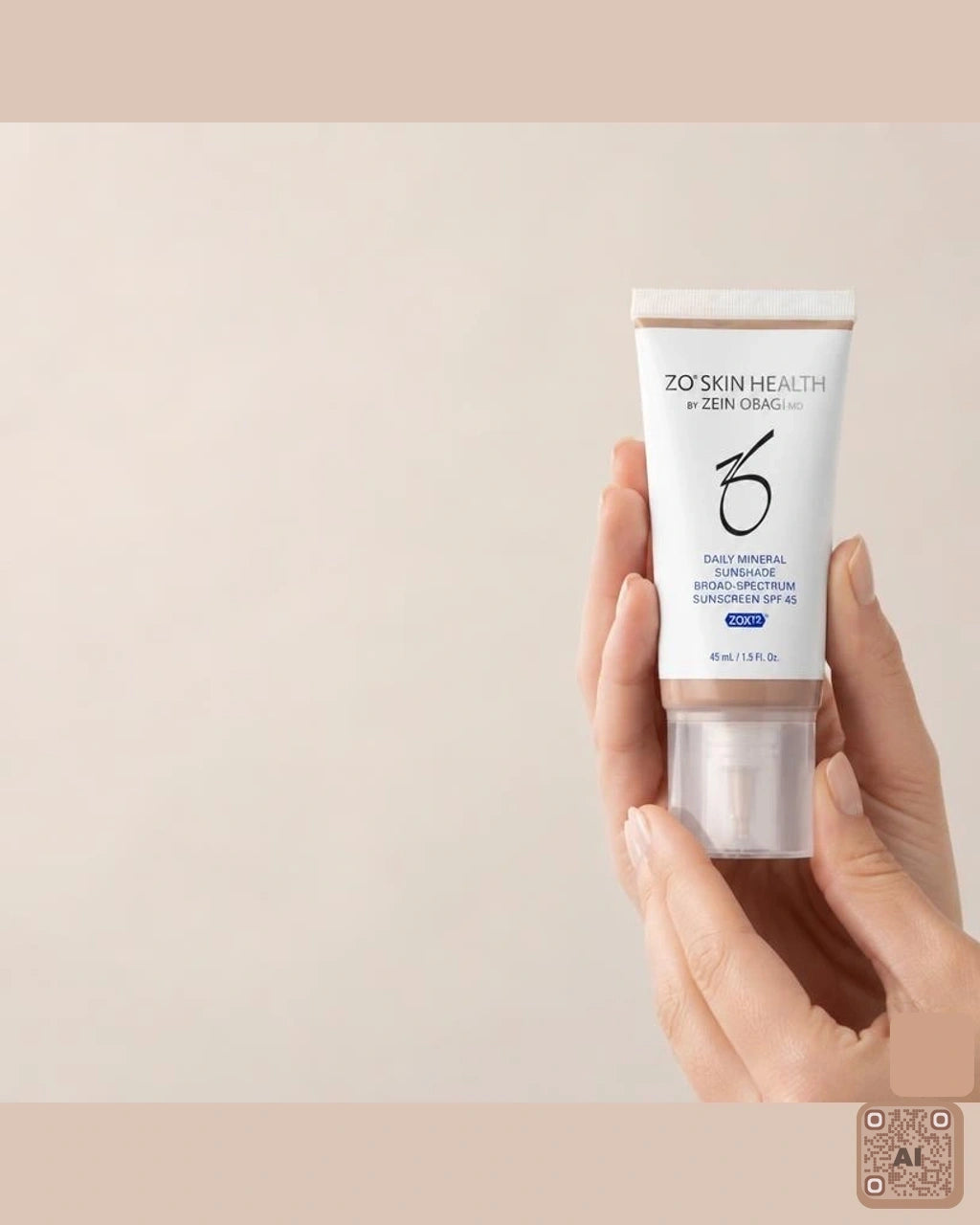 Zdjęcie wygenerowane przy użyciu AI · ZO Skin Health Daily Mineral SunShade SPF 30 Fair 45 ml (2)