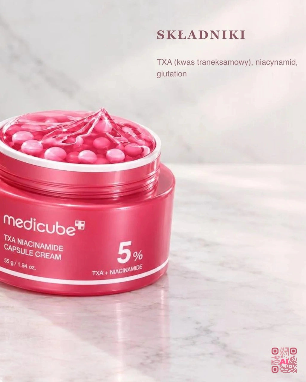 Zdjęcie wygenerowane przy użyciu AI · Medicube TXA Niacinamide Capsule Cream (2)