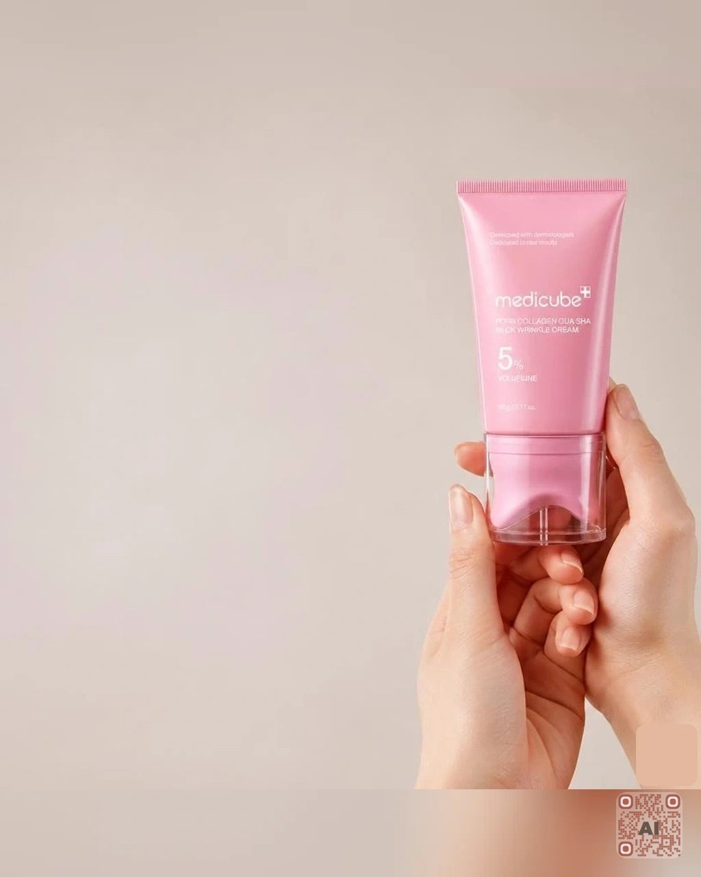 Zdjęcie wygenerowane przy użyciu AI · Medicube PDRN Collagen Gua Sha Neck Wrinkle Cream (2)