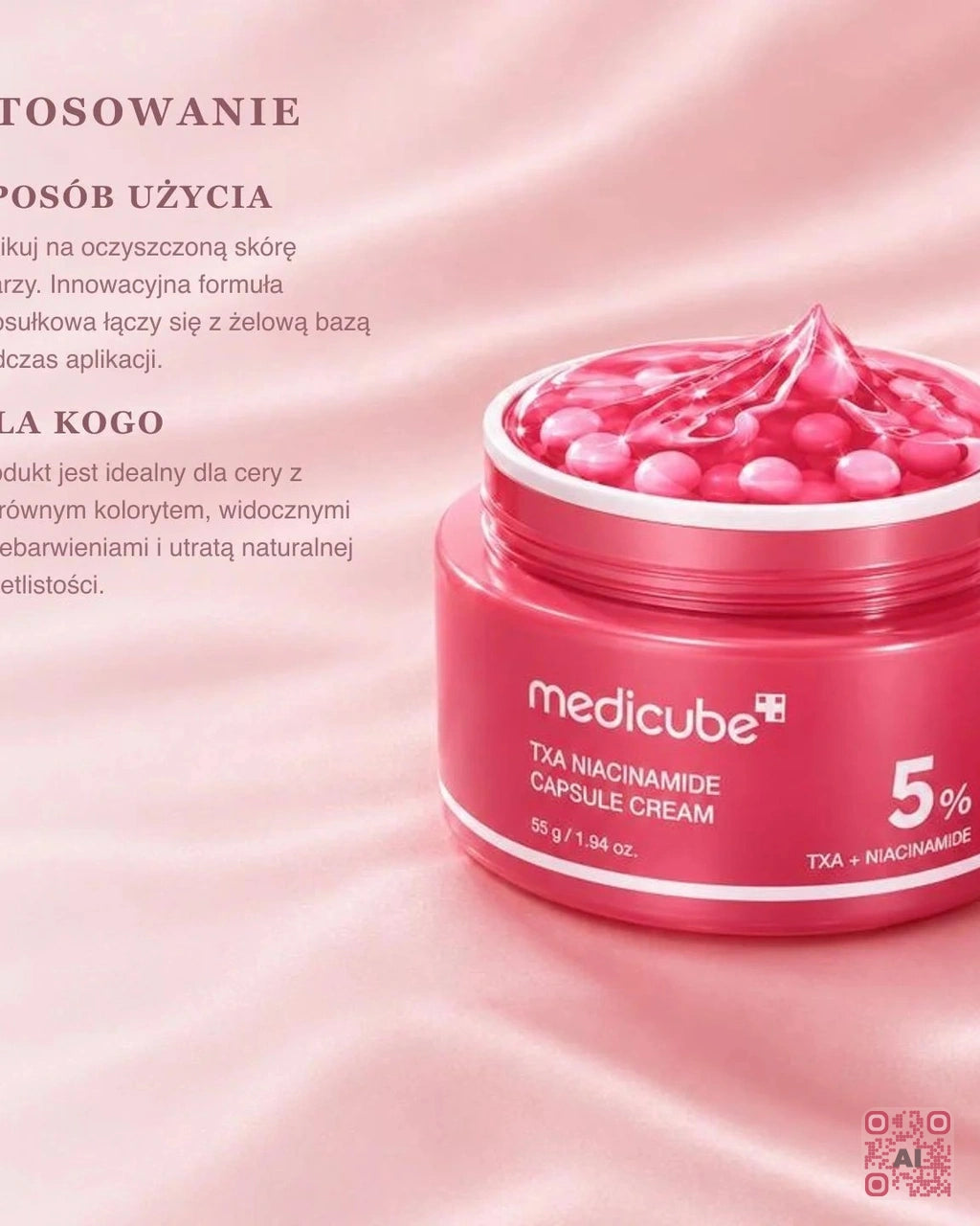 Zdjęcie wygenerowane przy użyciu AI · Medicube TXA Niacinamide Capsule Cream (3)