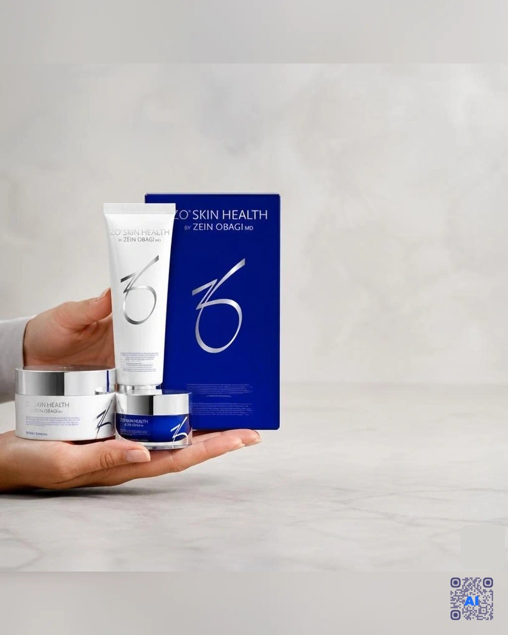 Zdjęcie wygenerowane przy użyciu AI · ZO Skin Health Getting Skin Ready Program – zestaw 3 produktów (3)