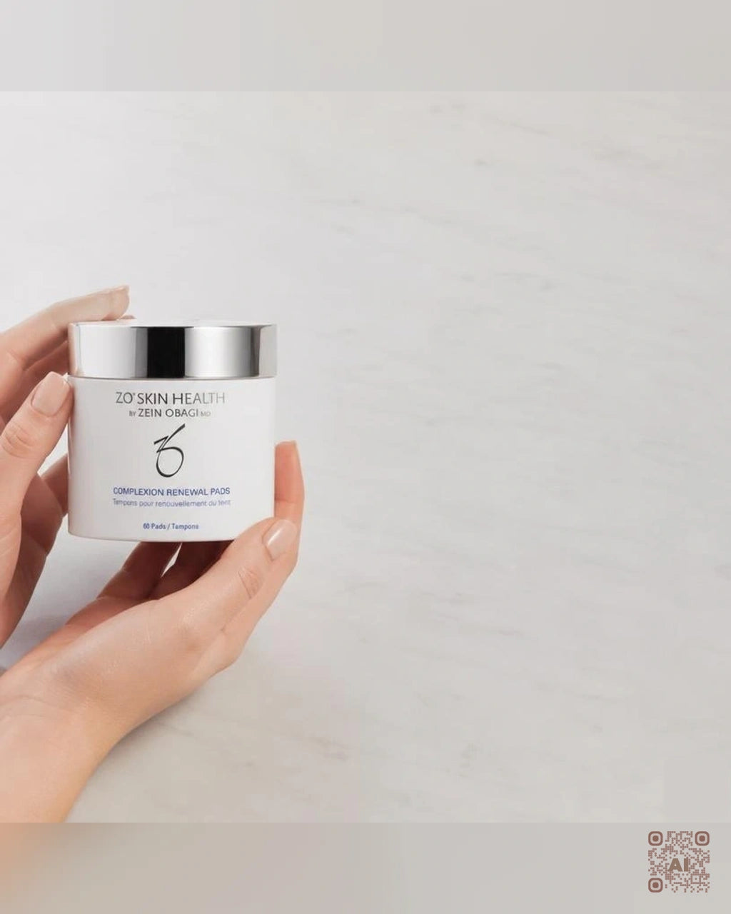 Zdjęcie wygenerowane przy użyciu AI · ZO Skin Health Płatki oczyszczające do skóry normalnej i tłustej 60 szt. (3)