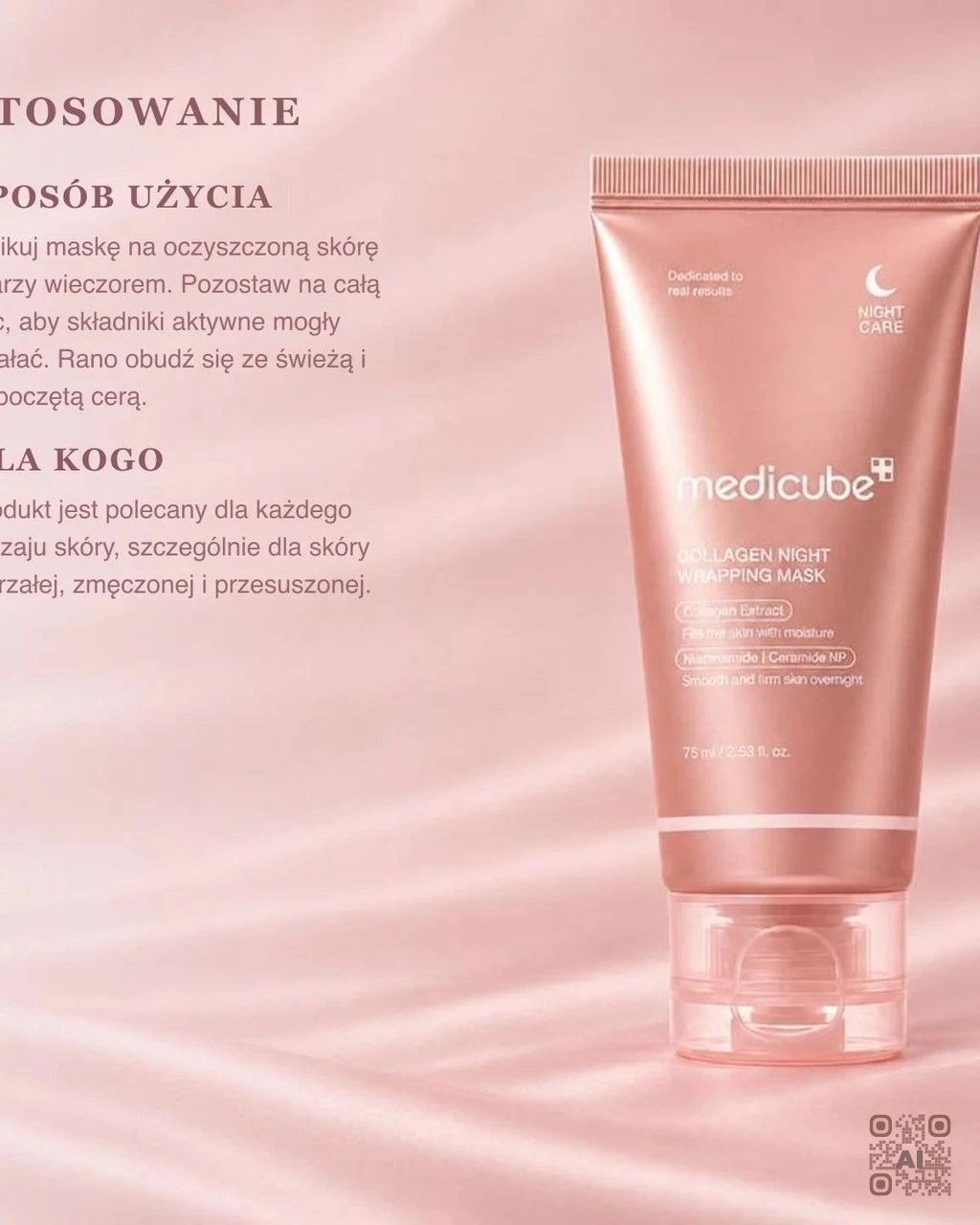 Zdjęcie wygenerowane przy użyciu AI · Medicube Collagen Night Wrapping Mask (3)