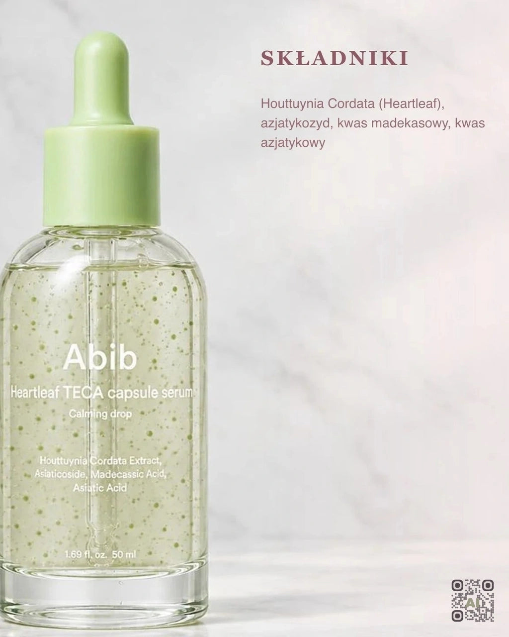 Zdjęcie wygenerowane przy użyciu AI · Abib Heartleaf TECA Capsule Serum Calming Drop (3)