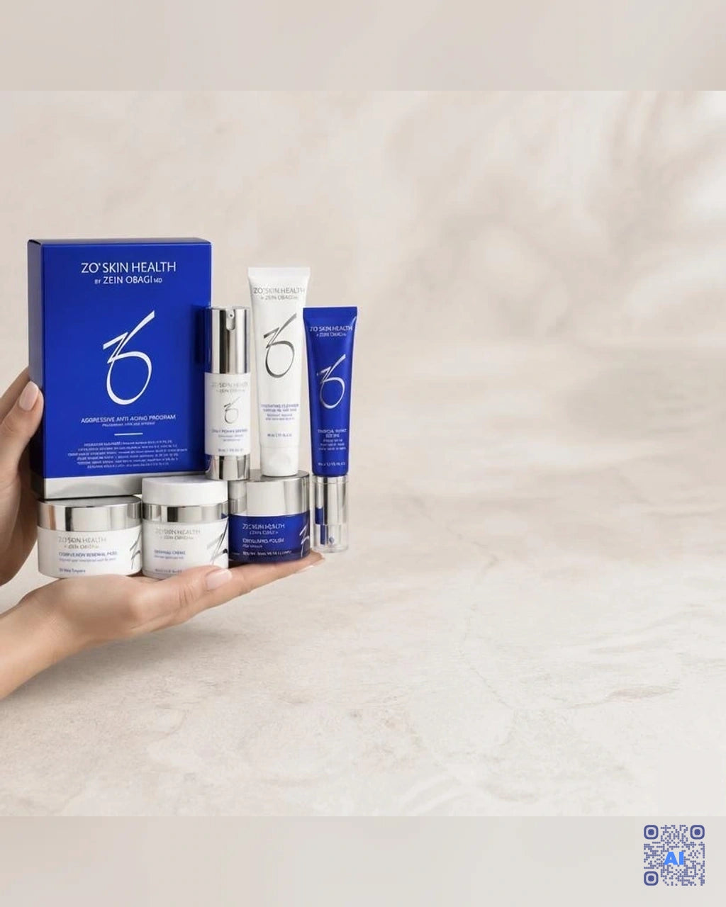 Zdjęcie wygenerowane przy użyciu AI · ZO Skin Health Aggressive Anti-Aging Program – zestaw 6 produktów (3)