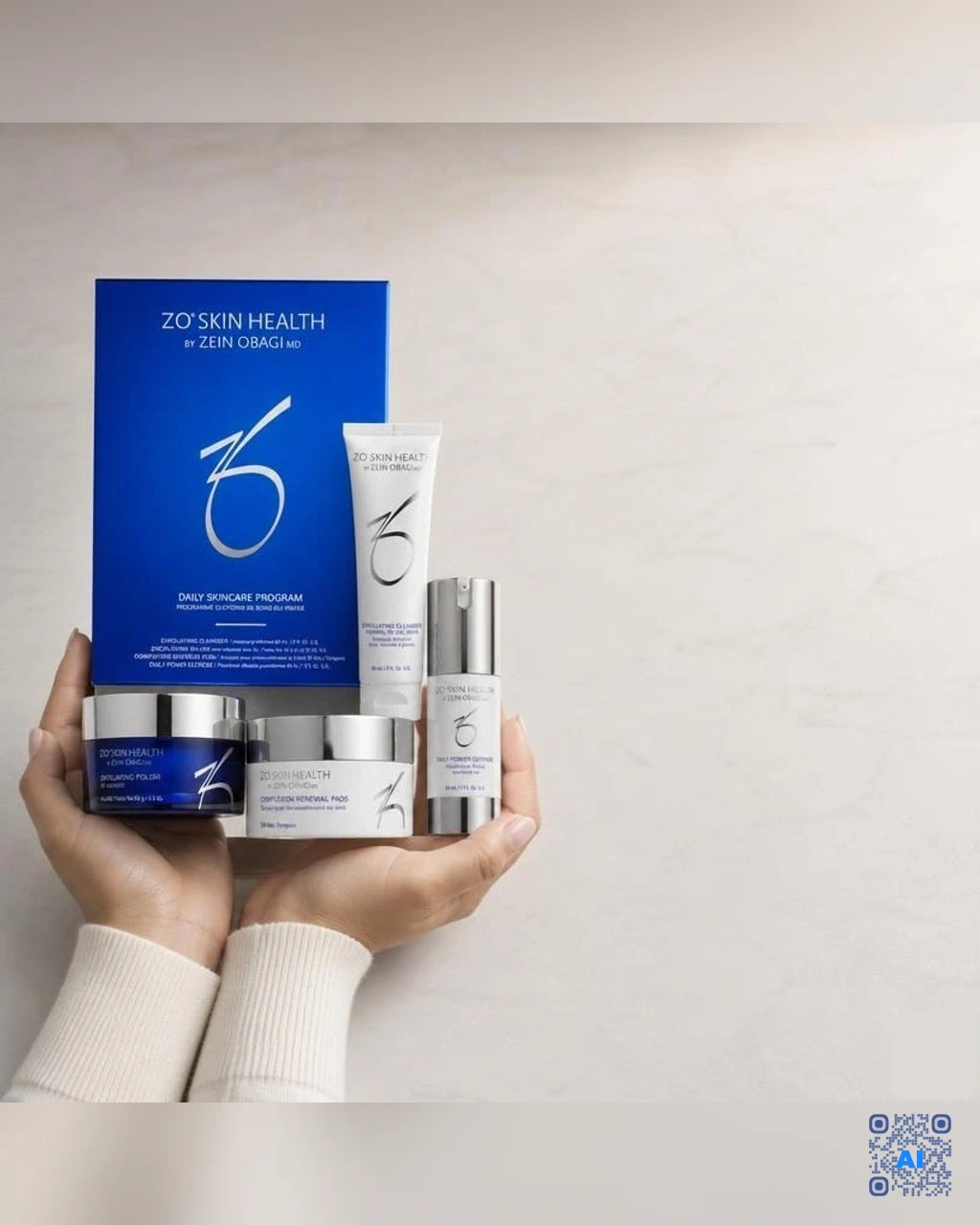 Zdjęcie wygenerowane przy użyciu AI · ZO Skin Health Program codziennej pielęgnacji skóry – zestaw 4 produktów (3)