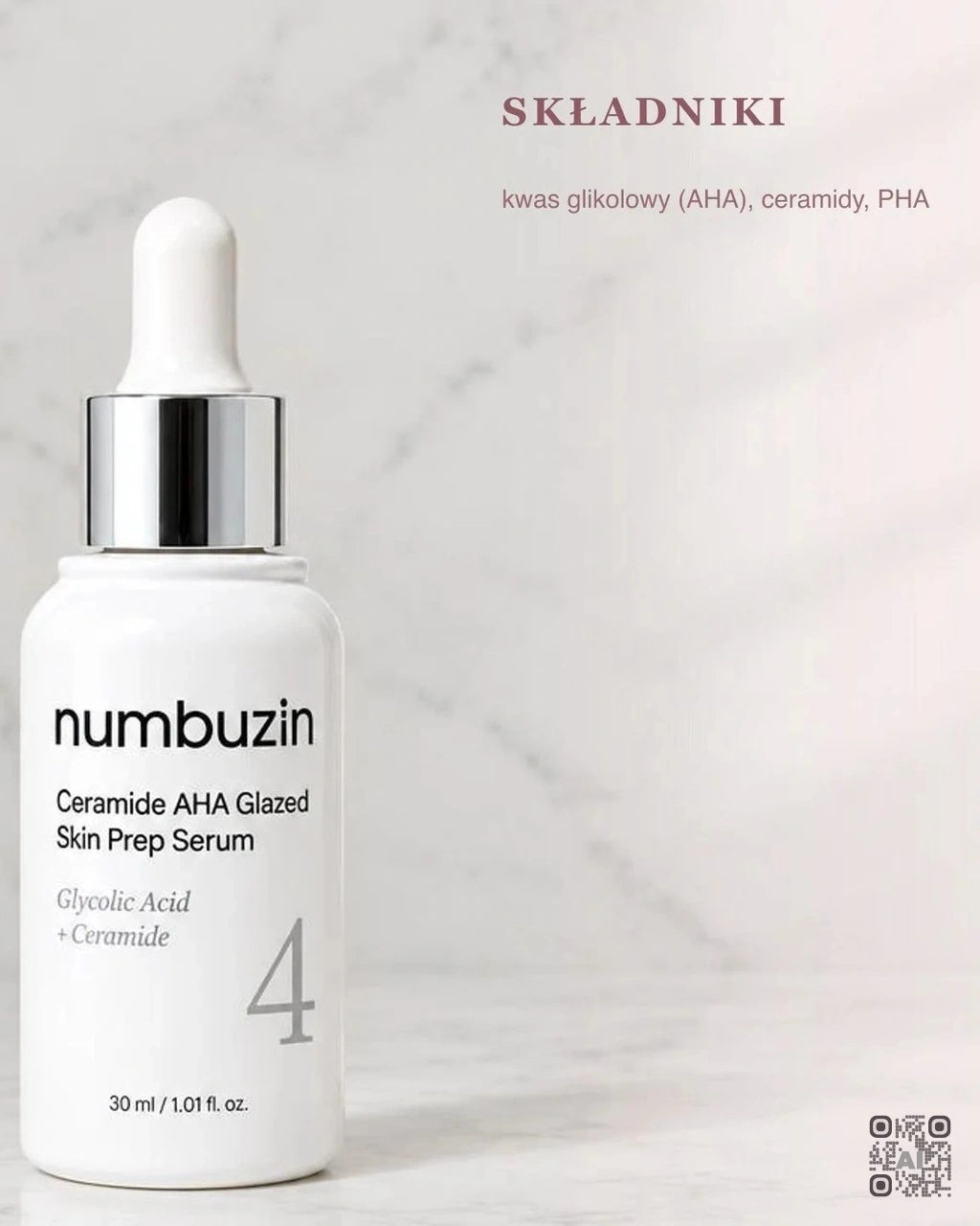Zdjęcie wygenerowane przy użyciu AI · Numbuzin Ceramide AHA Glazed Skin Prep Serum (3)