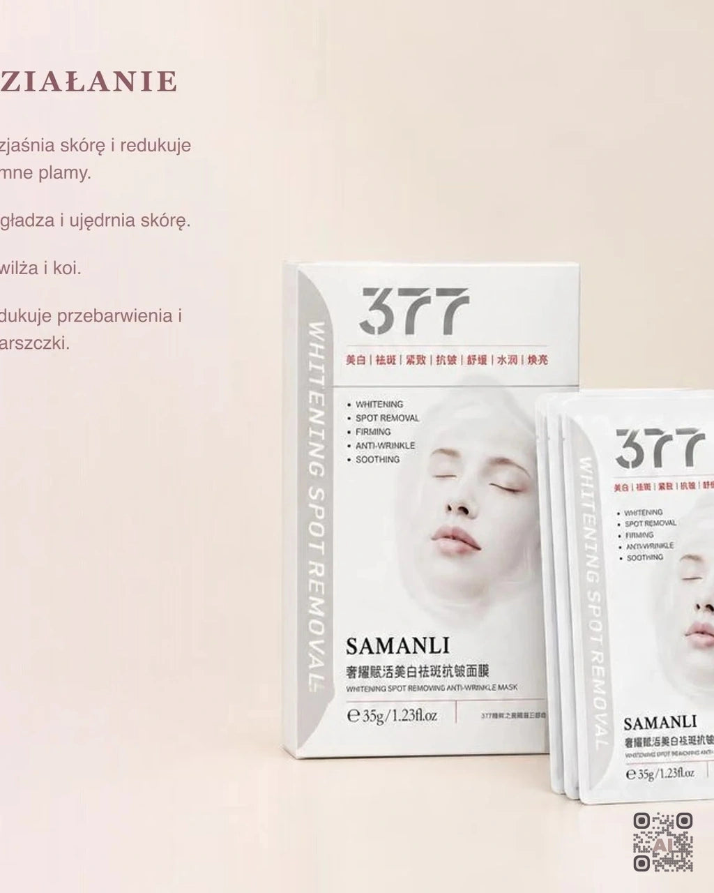 Zdjęcie wygenerowane przy użyciu AI · SAMANLI 377 Whitening Spot Removal Anti-Wrinkle Mask (3)
