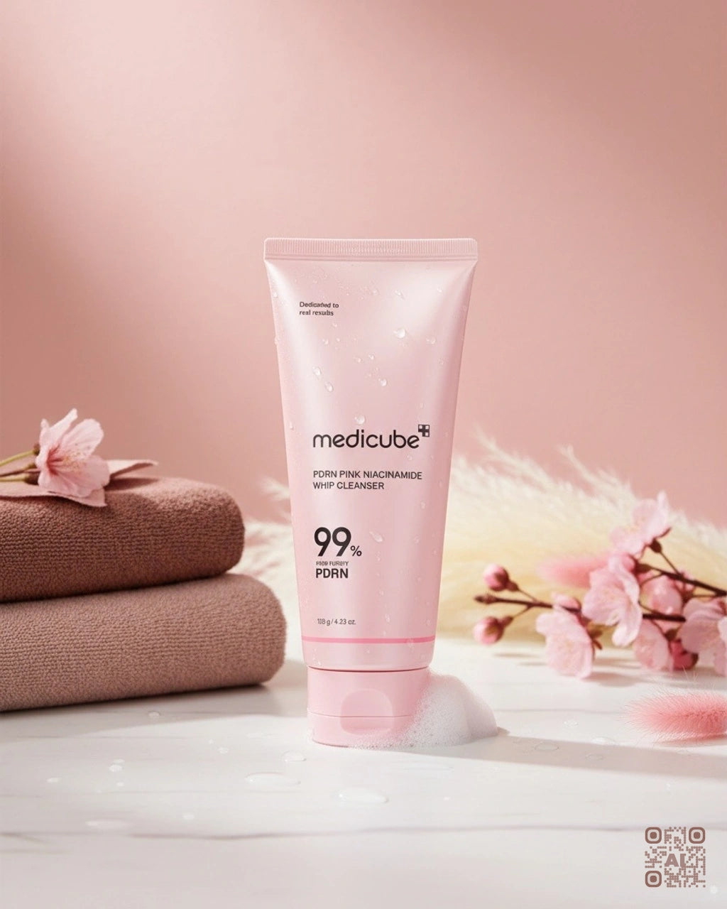 Zdjęcie wygenerowane przy użyciu AI · Medicube PDRN Pink Niacinamide Whip Cleanser (3)