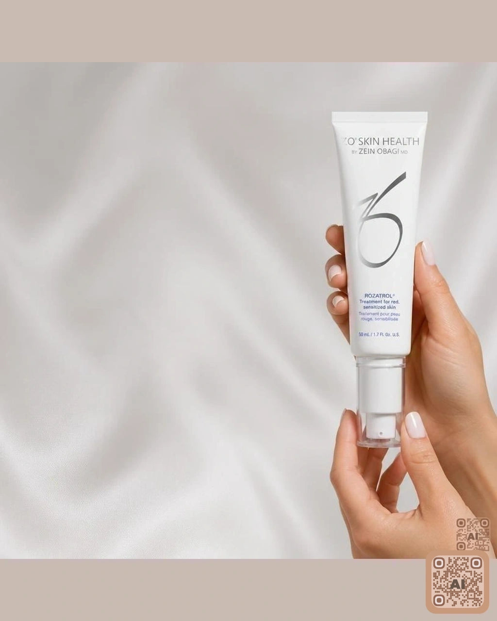 Zdjęcie wygenerowane przy użyciu AI · ZO Skin Health Rozatrol – kuracja dla zaczerwienionej, uwrażliwionej skóry 50 ml (4)