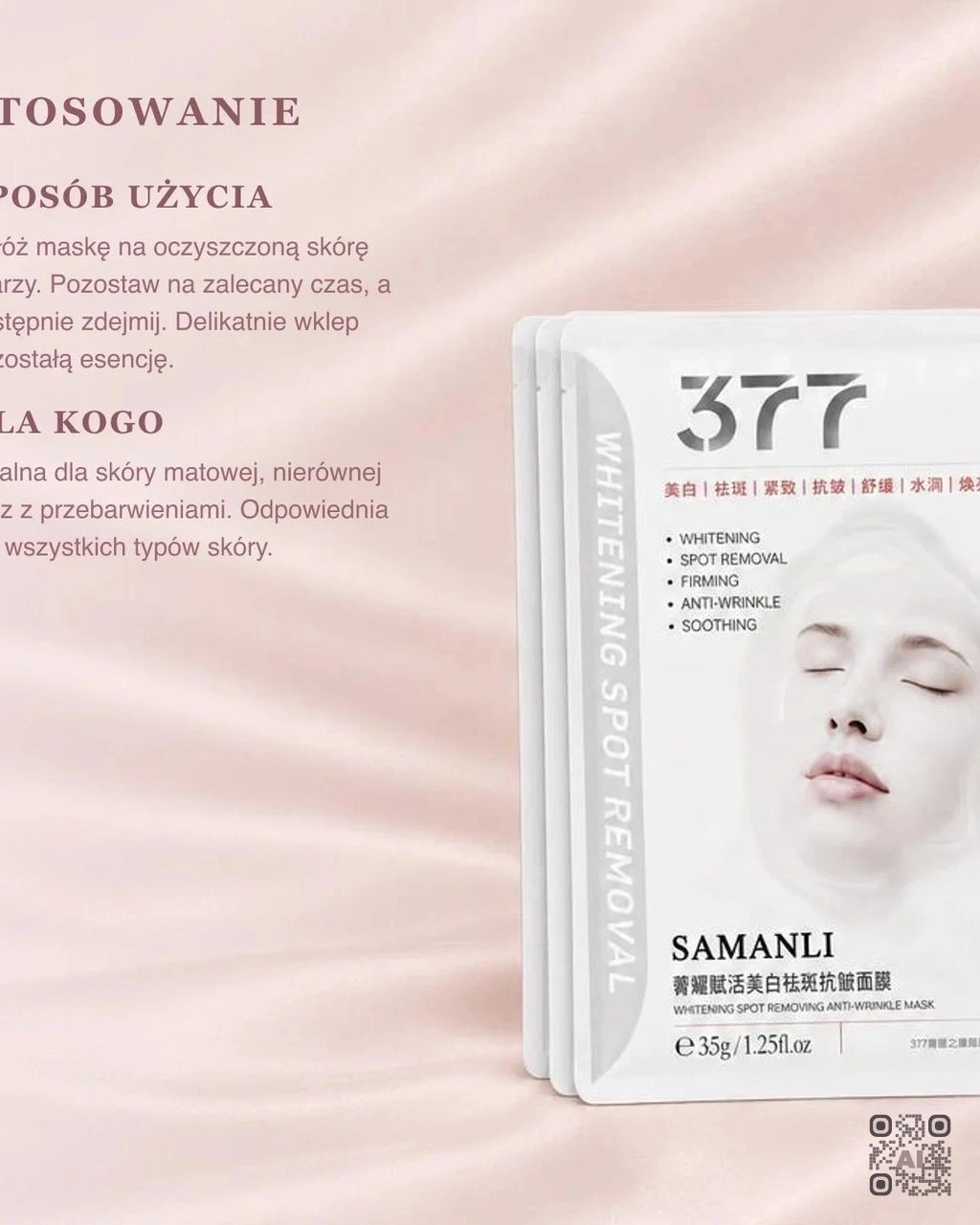 Zdjęcie wygenerowane przy użyciu AI · SAMANLI 377 Whitening Spot Removal Anti-Wrinkle Mask (4)