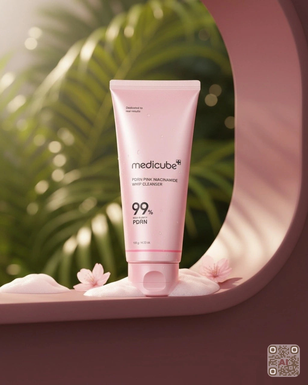 Zdjęcie wygenerowane przy użyciu AI · Medicube PDRN Pink Niacinamide Whip Cleanser (4)