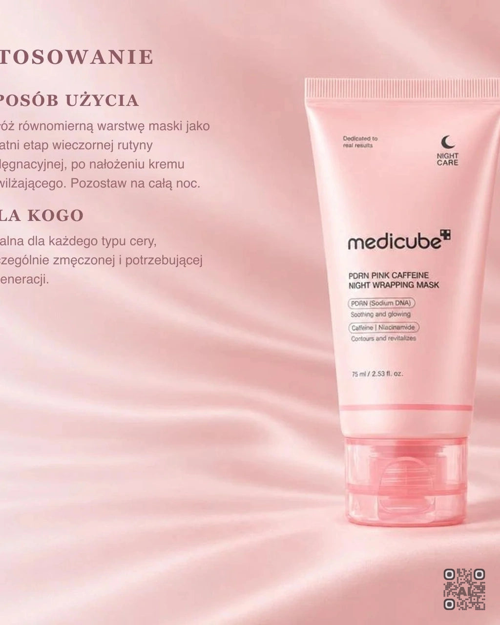 Zdjęcie wygenerowane przy użyciu AI · Medicube PDRN Pink Caffeine Night Wrapping Mask (4)