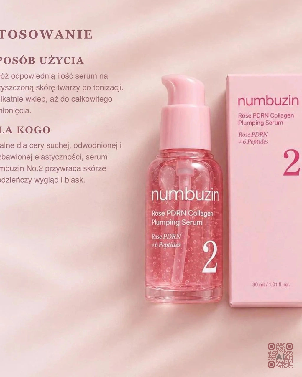 Zdjęcie wygenerowane przy użyciu AI · Numbuzin No.2 Rose PDRN Collagen Plumping Serum (4)