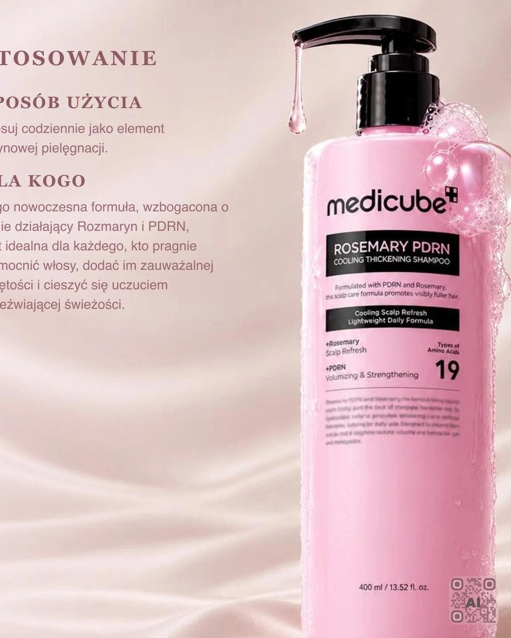 Zdjęcie wygenerowane przy użyciu AI · Medicube Rosemary PDRN Cooling Thickening Shampoo (4)