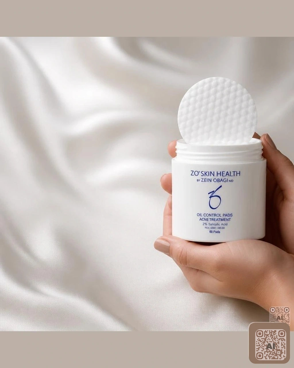 Zdjęcie wygenerowane przy użyciu AI · ZO Skin Health Płatki oczyszczające do skóry tłustej i problematycznej 60 szt. (4)