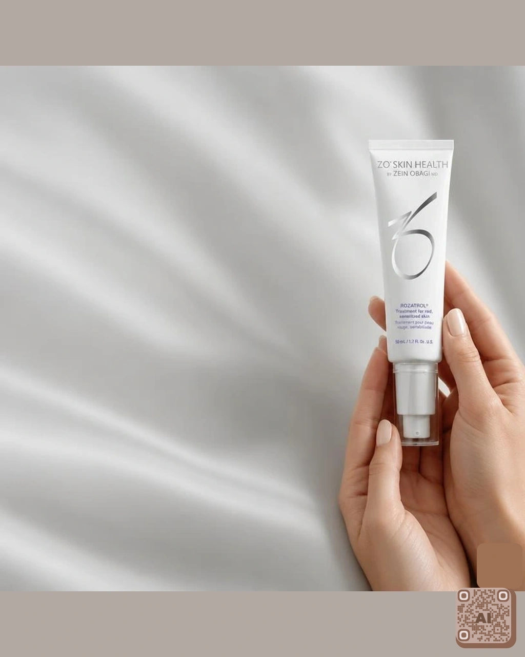 Zdjęcie wygenerowane przy użyciu AI · ZO Skin Health Rozatrol – kuracja dla zaczerwienionej i uwrażliwionej skóry 20 ml (4)
