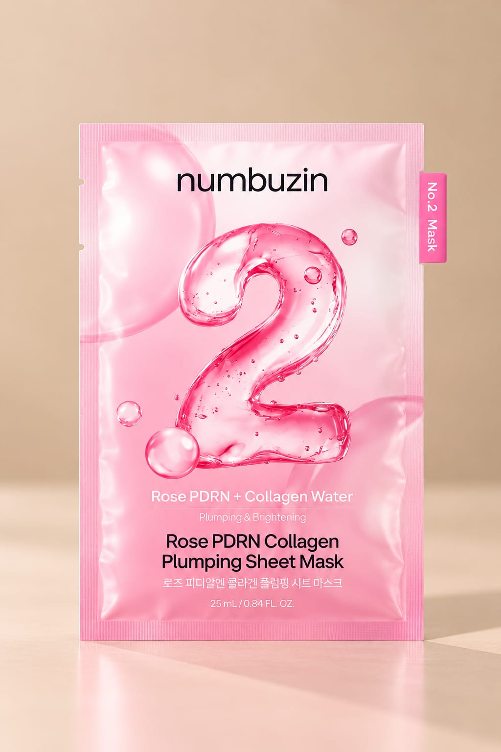 Numbuzin No.2 Rose PDRN Collagen Plumping Sheet Mask – Maska Kolagenowa do Twarzy z PDRN