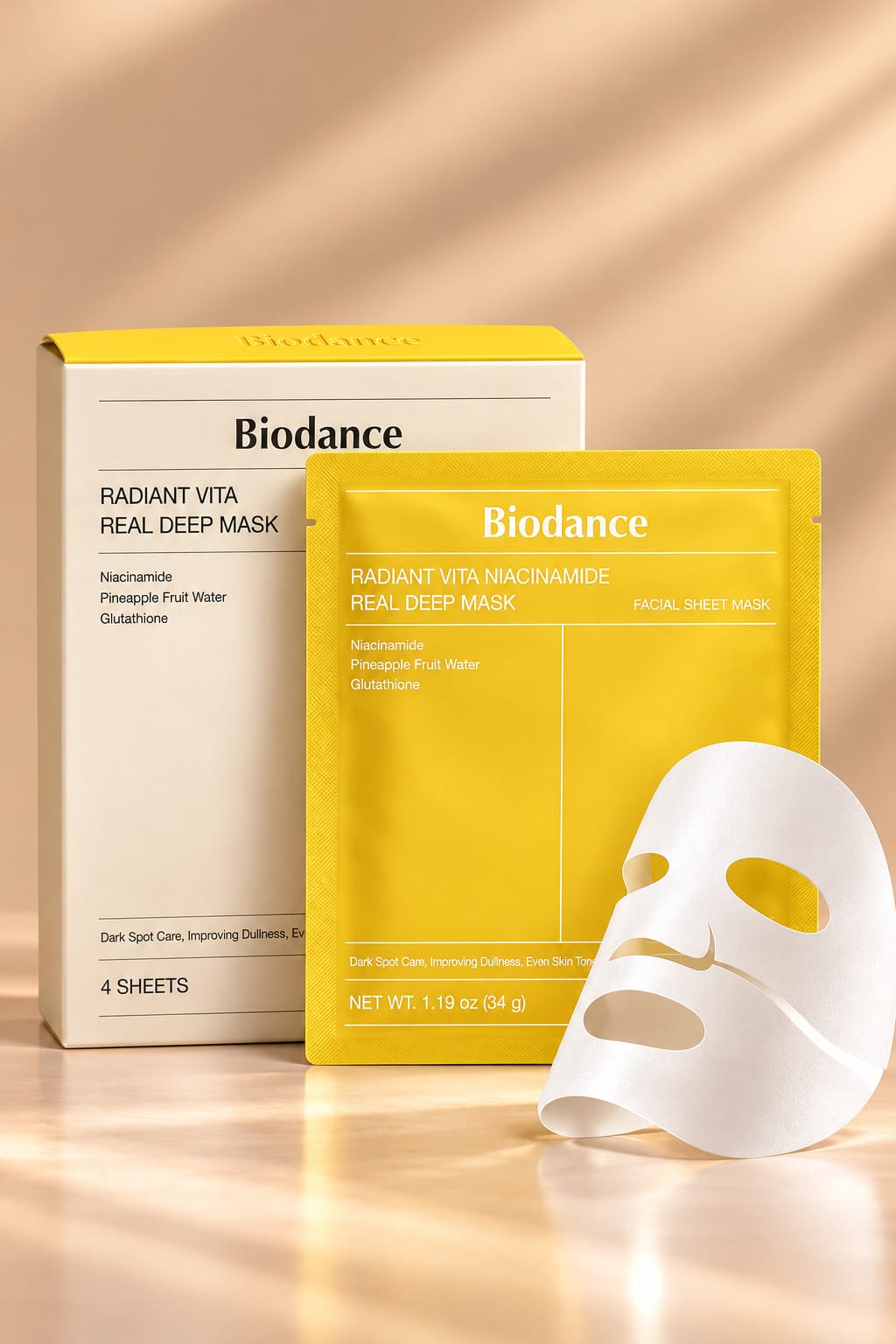 Biodance Radiant Vita Niacinamide Real Deep Mask – Rozświetlająca Maska do Twarzy z Niacynamidem