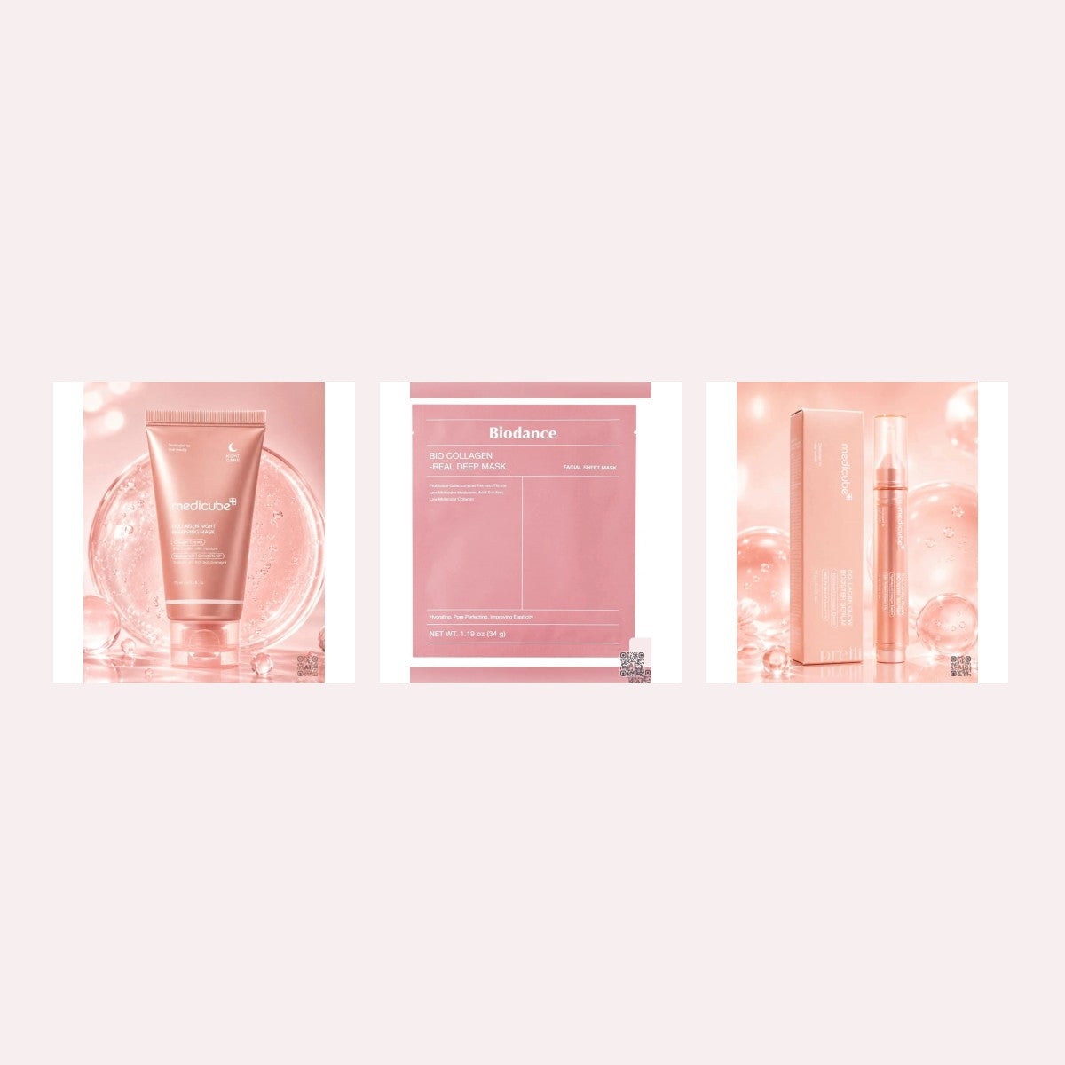 Zestaw Double Collagen Boost – maska peel-off, maska hydrożelowa i serum